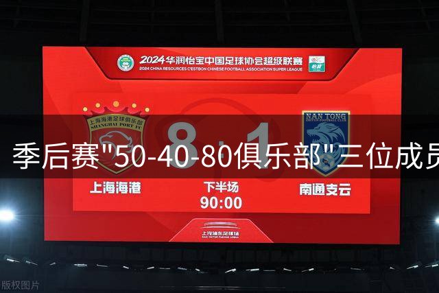 季后赛"50-40-80俱乐部"三位成员揭晓